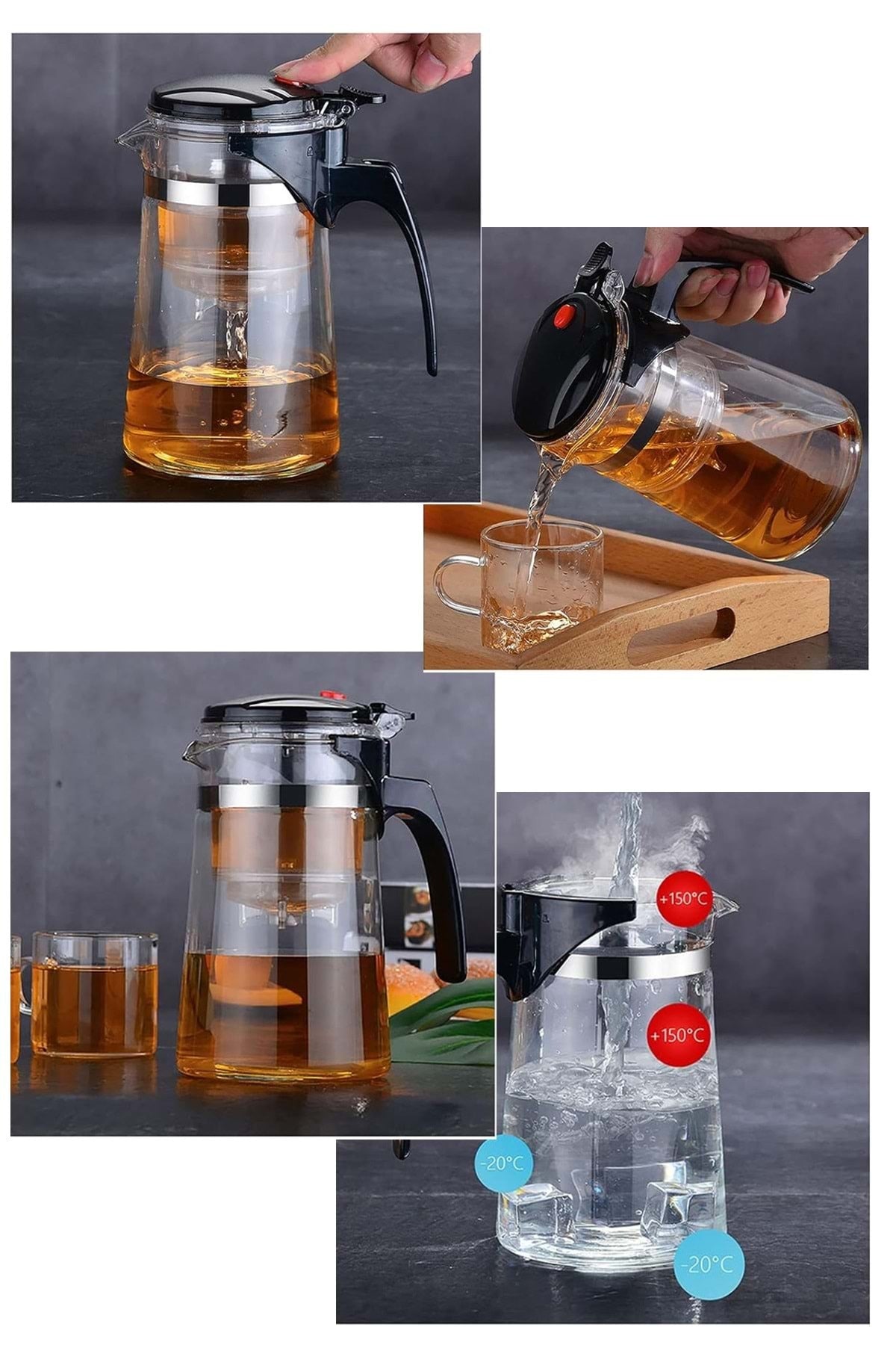 "Artisan" Sihirli Borosilikat Cam Demlik