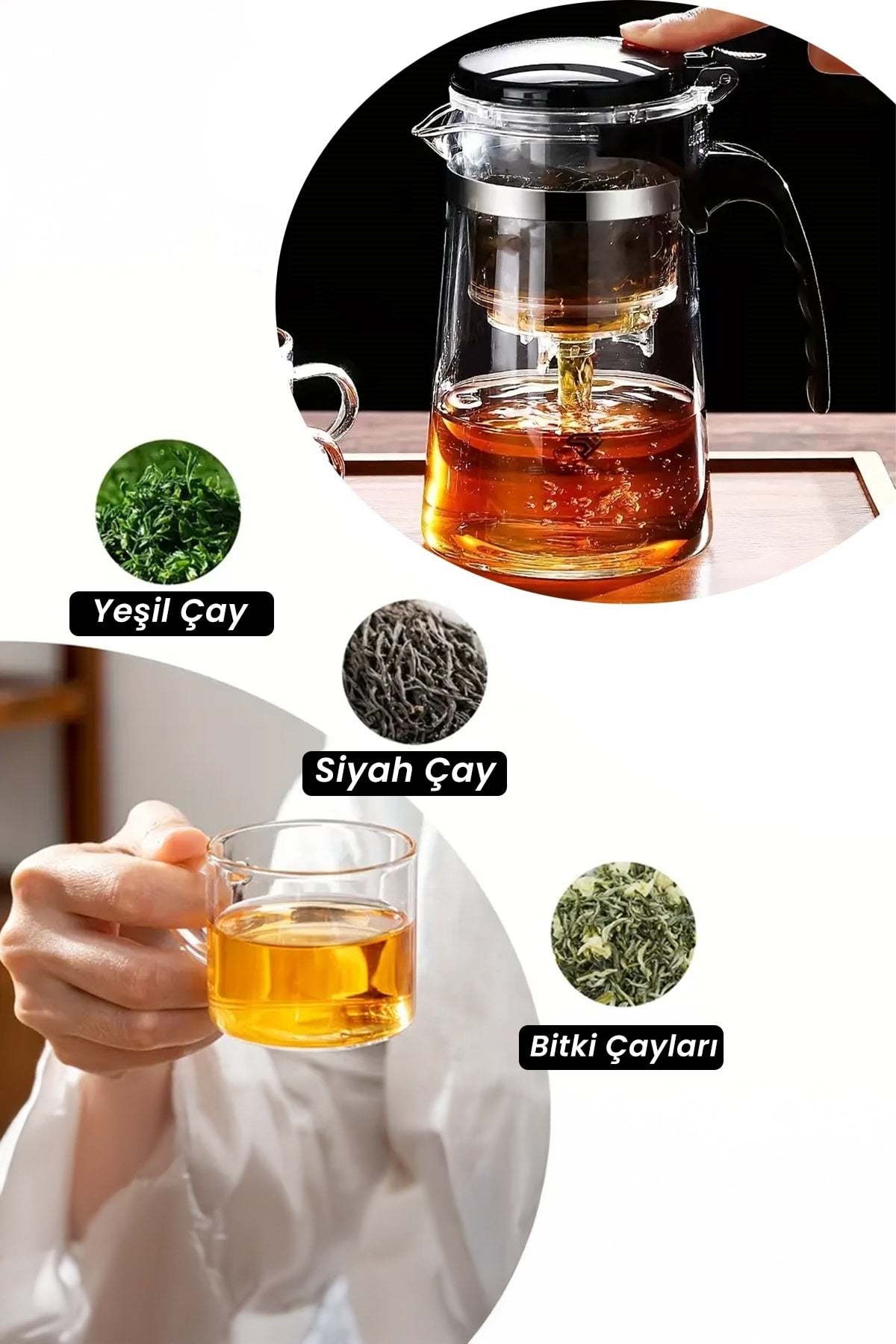 "Artisan" Sihirli Borosilikat Cam Demlik